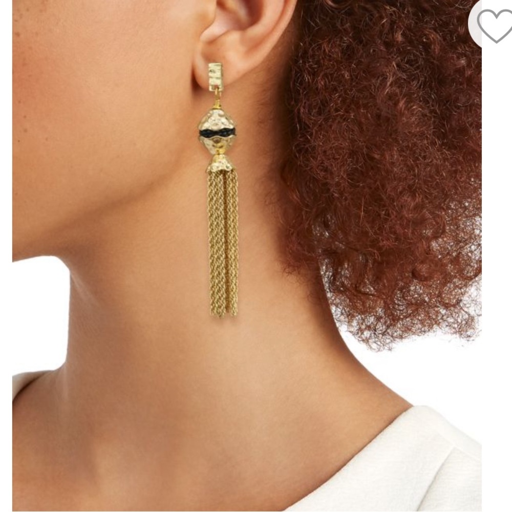AKOLA Leather & Chain Tassel Earrings